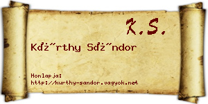 Kürthy Sándor névjegykártya