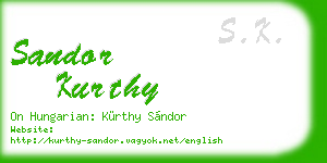sandor kurthy business card