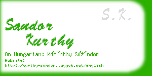 sandor kurthy business card